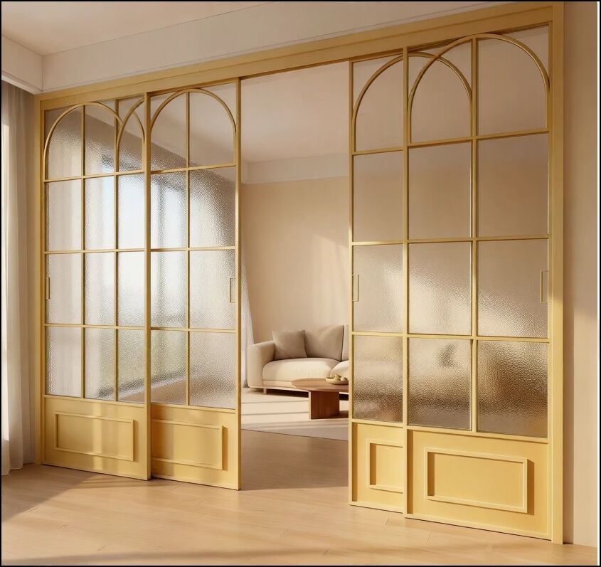 French vintage kitchen door custom sliding door triple linkage bedroom hanging rail simple balcony translation partition glass door