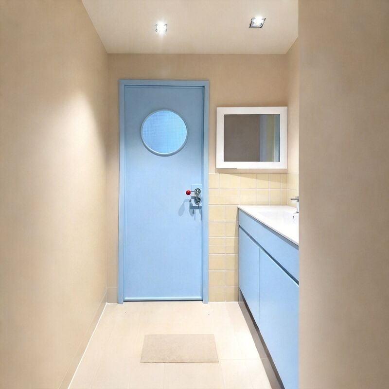 New French Retro Style Hollow Bathroom & Toilet Door, Titanium Magnesium Alloy, Dopamine Glass Door, Customizable